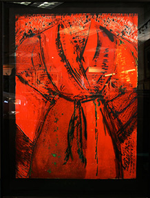 JIM DINE  - "RED ROBE" -  S/ N   WOODCUT  33" X 47"