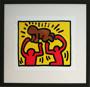KEITH HARING "BABY" SILKSCREEN POP SHOT IV 13"X16" 1989