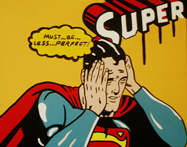 RONNIE CUTRONE "SUPERman" ACRYLIC/CANVAS 14"X18"