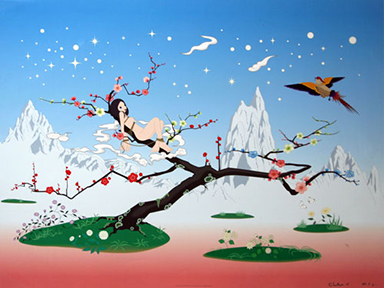 CHIHO AOSHIMA "JAPANESE APRICOT" LITHOGRAPH 24" X 32"