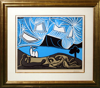 PABLO PICASSO "BACCAHANALE" (BLOCH. 931) LINOCUT 20x25
