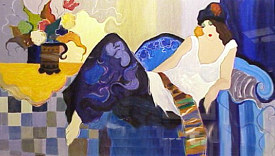ITZCHAK TARKAY "LA FIANCE" SERIGRAPH 34"X60"