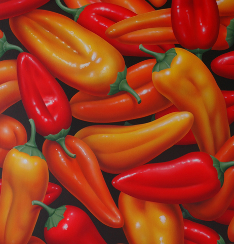 DAN MEYER "PEPPER PATCH" ORIGINAL ACRYLIC / CANVAS